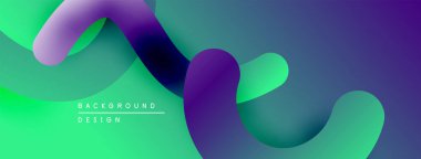 Soyut sıvı şekilleri, canlı gradyanlar. Modern tasarım, düz kıvrımlar, dinamik kompozisyon. Arkaplan dokusu, renkli dalgalar, görsel akış.