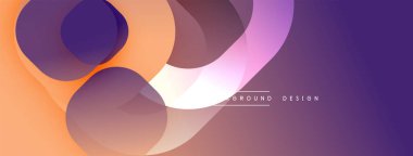 Soyut arkaplan özellikleri üst üste biniyor. Renkler turuncudan mora dönüşüyor. Modern tasarım elementleri dinamik görsel efekt yaratır.