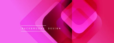 Soyut pembe arka plan. Üst üste binen kareler dinamik görsel efekt yaratır. Sancaklar ve sunumlar için modern tasarım uygun.