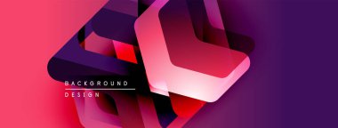 Soyut geometrik şekiller, canlı renklerin karışımı. Modern tasarım elementleri dinamik görsel etki yaratır. Yumuşak eğimler, katmanlı bileşimler.