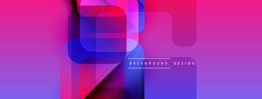 Soyut geometrik şekiller, canlı mor renkler, modern tasarım. Gradyan geçişler dinamik görsel efekt yaratır. Minimalist stil.