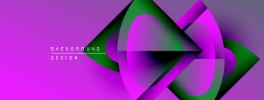 Soyut sıvı şekilleri örtüşür, dinamik mor, yeşil gradyanlar oluşturur. Arkaplan ve sunumlar için modern tasarım ögesi.