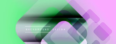 Soyut geometrik şekiller örtüşür, canlı bir gradyan arkaplan oluşturur. Yumuşak renkler harmanlanır, modern tasarım ögesi oluşturulur.