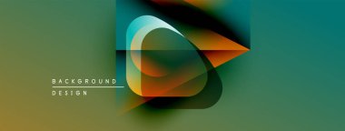 Soyut tasarım canlı gradyanlar, üst üste binen şekiller içerir. Modern estetik, arka planlar ve sunumlar için uygun. Yumuşak geçişler dinamik görsel etki yaratır.