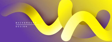 Soyut sıvı şekilleri üst üste mor, altın rengi gradyanlar. Arka planlar ve sunumlar için modern tasarım öğesi. Düz eğriler dinamik görsel oluşturur.