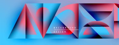 Soyut geometrik şekiller, canlı renkler, mavi, pembe, eğim etkisi. Arkaplan, doku ve görseller için modern tasarım ögesi.