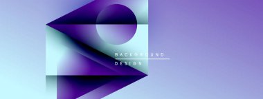 Soyut gradyan tasarımı. Mor, mavi renkler modern arkaplan yaratır. Minimalist kompozisyon, geometrik şekiller parlak görsel.