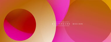 Soyut renkli tasarım. Üst üste binen daireler canlı bir değişim etkisi yaratır. Çeşitli projeler için modern arkaplan.