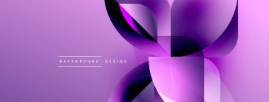 Soyut mor tasarım akışkan şekiller, gradyanlar içerir. Metin elemanları ile modern arkaplan, basit kompozisyon.