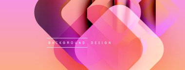 Soyut gradyan şekiller çakışıyor. Pembe, mor, turuncu renkler modern görsel efektler yaratır. Metin arkaplan tasarımı okur.