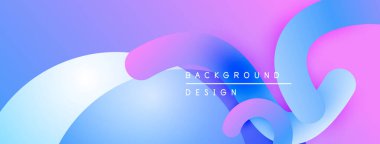 Soyut sıvı şekilleri mor, mavi renkleri harmanlıyor. Modern tasarım metin arkaplan tasarımı içerir. Yumuşak gradyanlar dinamik görsel efekt yaratır.