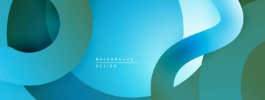 Soyut sıvı şekilleri, mavi yeşil gradyanlar. Modern tasarım, pürüzsüz kıvrımlar dinamik bileşim yaratır. Minimalist estetik, temiz arkaplan.