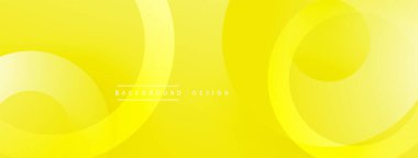 Parlak sarı soyut arka plan. Üst üste binen daireler dinamik görsel efekt yaratır. Çeşitli projeler için modern tasarım.