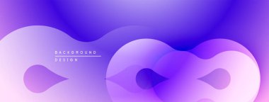 Soyut mor tasarım. Pürüzsüz şekiller örtüşür, dinamik görsel efekt yaratır. Gradyan arka plan derinlik katıyor. Modern, minimalist stil.