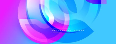 Soyut sıvı şekilleri canlı mor, mavi renkleri harmanlar. Modern tasarım enerjiyi, hareketi, görsel ilgiyi çağrıştırır. Metin arkaplan tasarımı okur.