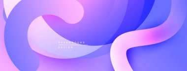 Soyut sıvı şekilleri, mor renkler baskın gelir. Yumuşak gradyanlar dinamik görsel akış yaratır. Arka planlar için modern tasarım ögesi.