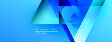 Parlak mavi geometrik tasarım. Üst üste binen şekiller dinamik görsel efekt yaratır. Arkaplan ve sunumlar için modern biçim uygun.