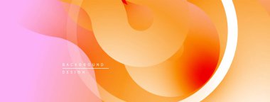 Soyut akışkan şekiller, sıcak renkler karışımı. Pembe, turuncu renkler modern arka plan tasarımı yaratır. Yumuşak eğimler, dinamik bileşimler.