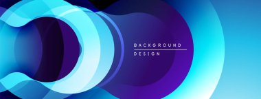 Soyut akışkan şekiller, canlı mavi mor gradyanlar. Modern tasarım ögesi, pürüzsüz geçişler, dinamik bileşim.