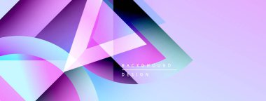 Soyut geometrik şekiller örtüşüyor, canlı mor ve mavi renkler yaratıyor. Metin arkaplan tasarımlı modern tasarım. Yumuşak geçişler, dinamik kompozisyon.