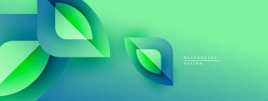 Soyut sıvı şekilleri, canlı yeşil mavi gradyan. Modern tasarım, düz kıvrımlar, dinamik kompozisyon. Projeler için arkaplan ögesi.
