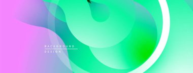 Soyut sıvı şekiller, canlı renklerin karışımı. Gradyan geçişler dinamik görsel efekt yaratır. Modern tasarım ögesi.