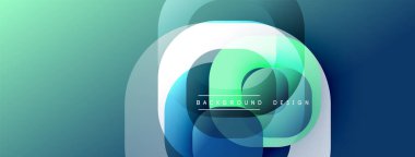 Soyut gradyan şekiller modern tasarım yaratır. Mavi, yeşil renkler harmanlanarak dinamik bileşim oluşturuyor. Metin arkaplan tasarımı okur.