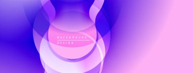 Soyut mor, pembe katmanlar dinamik bir zemin oluşturuyor. Eğilim efektli modern tasarım, pürüzsüz şekiller.