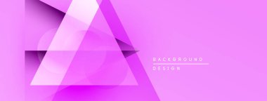 Pembe soyut arkaplan özellikleri katmanlı üçgenler, gradyanlar, yumuşak gölgeler. Dijital projeler için modern tasarım ögesi.