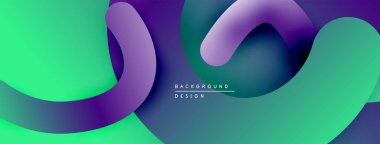 Soyut sıvı şekiller, canlı renklerin karışımı. Modern tasarım, pürüzsüz eğimler dinamik kompozisyon yaratır. Projeler için arkaplan ögesi.
