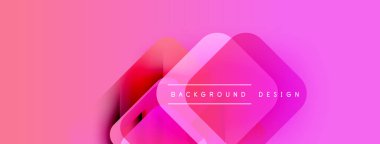 Soyut pembe arka plan özellikleri üst üste binen kareler. Metin arka plan tasarımı okur. Modern, canlı, geometrik bileşim.