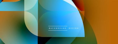 Soyut geometrik şekiller çakışıyor. Canlı renkler harmanlanır, modern tasarım oluşturulur. Metin arka plan tasarımı okur. Düzen eğimleri kompozisyona hakim.