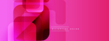 Soyut geometrik şekiller örtüşür, canlı pembe gradyan arkaplan oluşturur. Sancaklar ve başlıklar için modern tasarım ögesi.