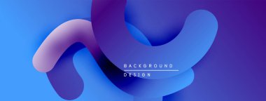 Soyut akışkan şekiller, canlı mavi mor gradyanlar. Modern tasarım öğesi, düz eğriler, dinamik kompozisyon. Arkaplan dokusu.