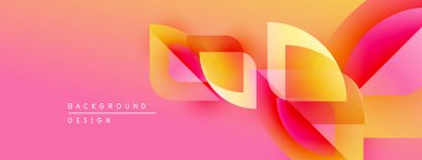 Soyut sıvı şekilleri, canlı pembeler, portakallar, sarılar dinamik bir zemin oluşturur. Modern tasarım elementleri hareket ve enerji.