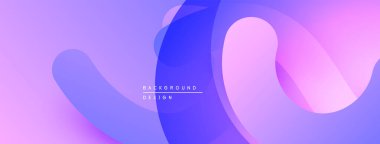 Soyut sıvı şekiller, canlı mor renkler, pürüzsüz gradyanlar. Modern tasarım ögesi, projeler için mükemmel arkaplan.