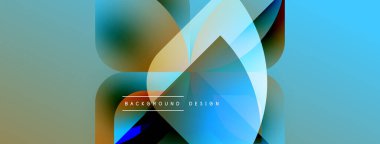 Soyut akışkan şekiller harmanlanarak, canlı bir arkaplan oluşturur. Mavi, deniz mavisi, altın rengi kompozisyona hakim. Modern tasarım ögesi.