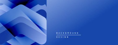 Soyut mavi tasarım. Katmanlı şekiller dinamik görsel efektler yaratır. Renkler derinliği gösteriyor, modern estetiği. Basit metin etiketleri arka plan, tasarım.