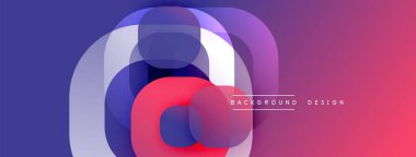 Soyut katmanlı şekiller canlı bir değişim etkisi yaratır. Modern tasarım elementleri dinamik görsel deneyim önerir. Mor, kırmızı, beyaz renkler kompozisyona hakim..