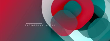 Soyut sıvı şekilleri üst üste binerek dinamik renk değişimleri yaratır. Kırmızı, deniz mavisi, beyaz renkler düzgün bir şekilde harmanlanır. Modern tasarım ögesi.