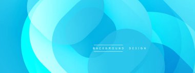 Soyut mavi arkaplan, üst üste binen daireler oluşturarak dinamik görsel efekt yaratır. Dijital projeler için modern tasarım.