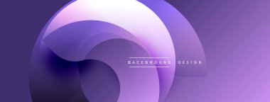 Soyut mor katmanlar akışkan şekiller yaratır. Modern tasarım gradyan renk şeması, düz eğriler, basit zarafet içerir.