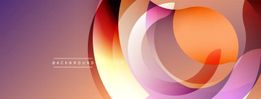 Soyut tasarım özellikleri üst üste binen daireler, gradyanlar. Sıcak renkler baskın gelir, modern görsel efekt yaratır. Arkaplan metni arkaplan tasarımı okur.