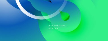 Soyut sıvı şekilleri, canlı mavi-yeşil gradyan. Modern tasarım, pürüzsüz geçişler, dinamik kompozisyon. Minimalist estetik, temiz çizgiler..