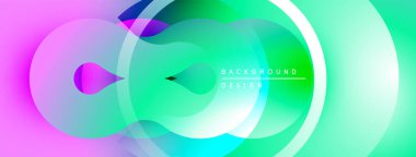 Soyut sıvı şekilleri, canlı gradyanlar. Modern tasarım, pürüzsüz geçişler, dinamik kompozisyon. Işık efektleri derinlik yaratır, görsel ilgi.