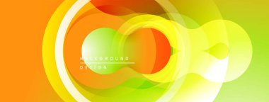 Soyut renkli katmanlar dinamik dairesel tasarım yaratır. Gradyan geçişler canlı görsel deneyimler sunar.