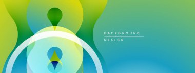 Soyut renkli tasarım. Üst üste binen şekiller dinamik görsel efekt yaratır. Gradyan renkler kusursuz harmanlanarak modern estetik sunuyor..