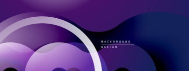 Soyut mor arkaplan. Üst üste binen şekiller dinamik ve modern görsel efektler yaratır. Yumuşak eğimler derinlik ve doku sunar.