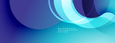 Soyut mavi arkaplan özellikleri üst üste binen eğri şekiller. Gradyan geçişler derinlik yaratır, modern estetik. Dijital projeler için uygun minimalist tasarım.