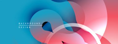 Soyut akışkan şekiller mavileri, pembeleri karıştırır. Gradyan renkler dinamik bileşim yaratır. Arka planlar için modern tasarım ögesi.